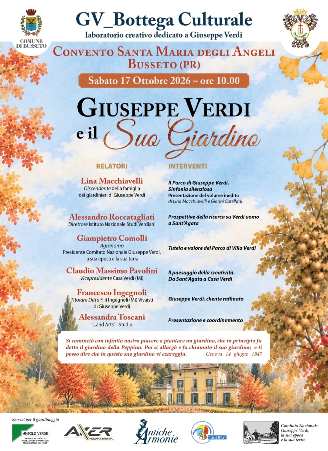 GV Bottega Culturale immagine dell'evento: GIUSEPPE VERDI E IL SUO GIARDINO